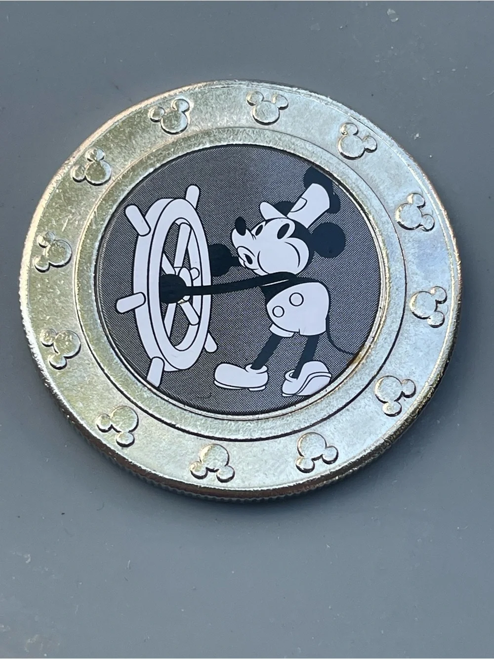 Disney Steamboat Mickey Wall Accent in Silver and Black
